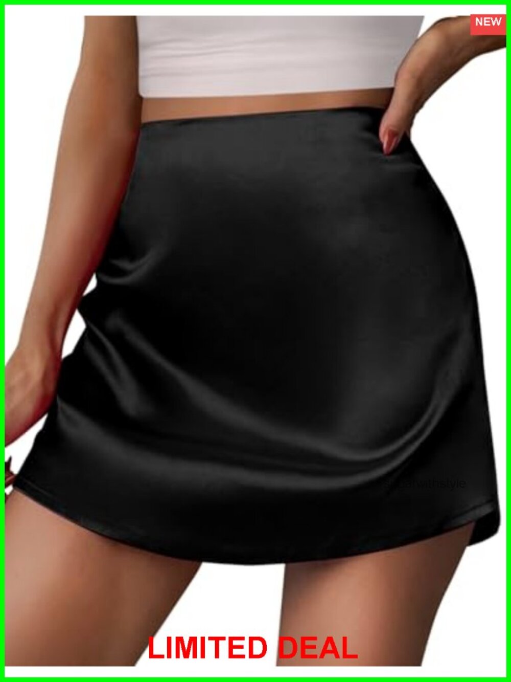 High Waisted Stain Mini Skirt Aline Zipper Skirt